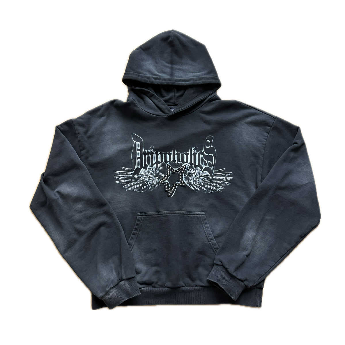 D-Star Wings Hoodie Washed Black