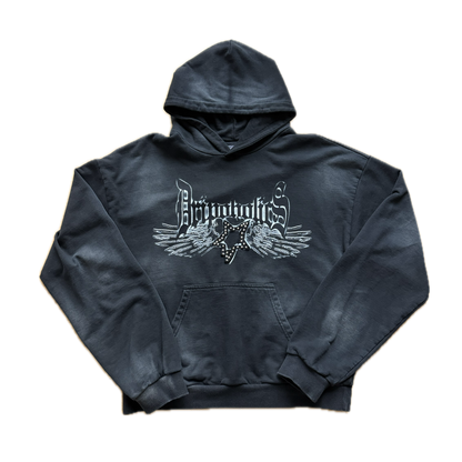 D-Star Wings Hoodie Washed Black