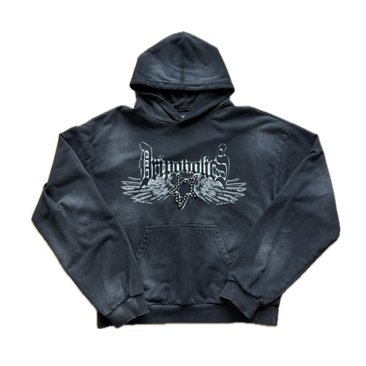 D-Star Wings Hoodie Washed Black