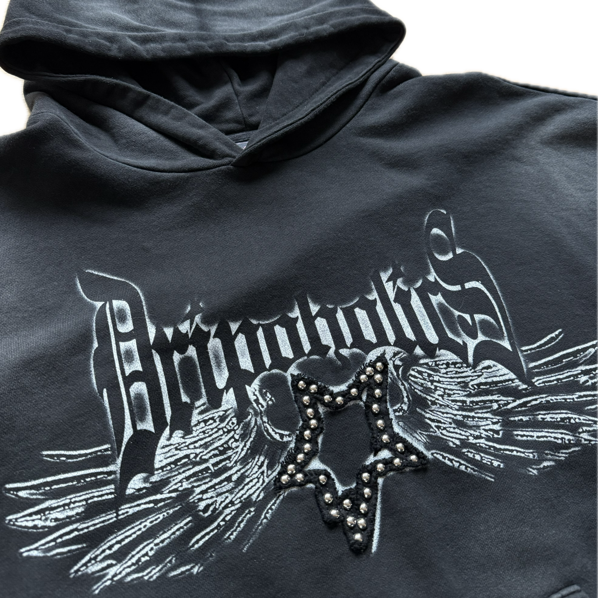 D-Star Wings Hoodie Washed Black